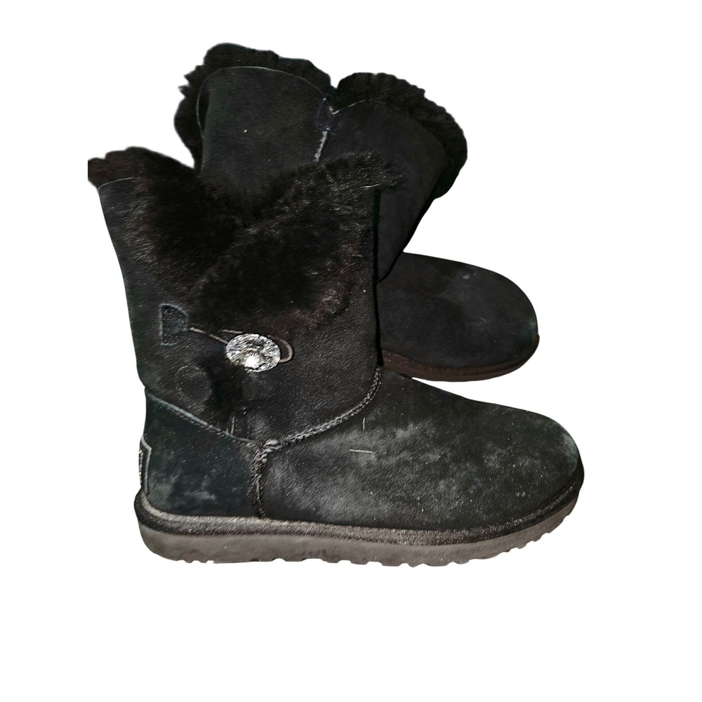 Ugg Womens Black Bailey Button Bling Boots 7